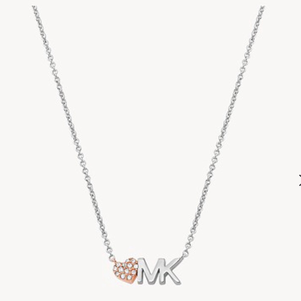 Michael Kors Fashion MK Two-Tone Brass Pendant Necklace